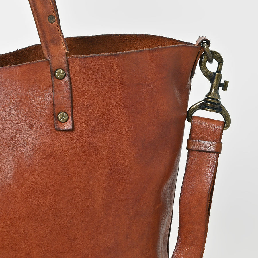 Spaghetti Western Genuine Full Grain Leather Tote Bag for Women Large Shoulder Handbag with Adjustable Strap