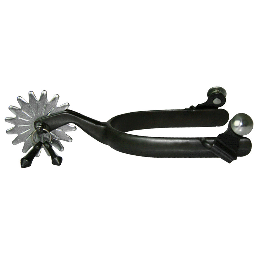 HILASON Black Steel Jingle Bob Spurs Men 2" Shank & 1/2" Band