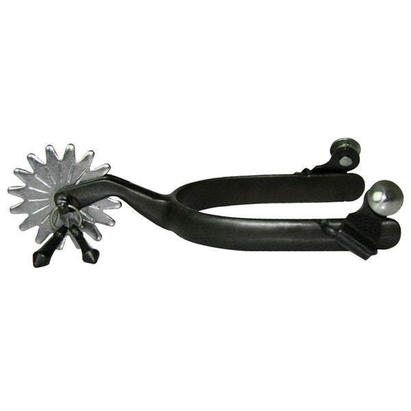 HILASON Black Steel Jingle Bob Spurs Men 2" Shank and 1/2" Band - Uhorse