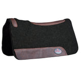 HILASON Western Wool Felt Horse Saddle Pad MADE IN USA With Distressed Wear Leather