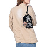 American Darling Genuine Suede Leather Western Wristlet Clutch Floral Scroll