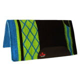 Hilason Horse Western Saddle Blanket New Zealand Wool Black/Green