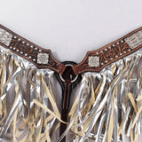 Hilason Western Horse Hand Tooled Genuine Leather Breast Collar Brown