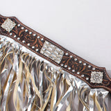 Hilason Western Horse Hand Tooled Genuine Leather Breast Collar Brown