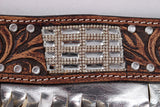 Hilason Western Horse Hand Tooled Genuine Leather Breast Collar Brown
