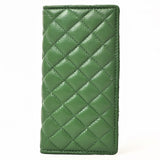 NEVER MIND Quilted Leather Continental Bifold Wallet Organizer