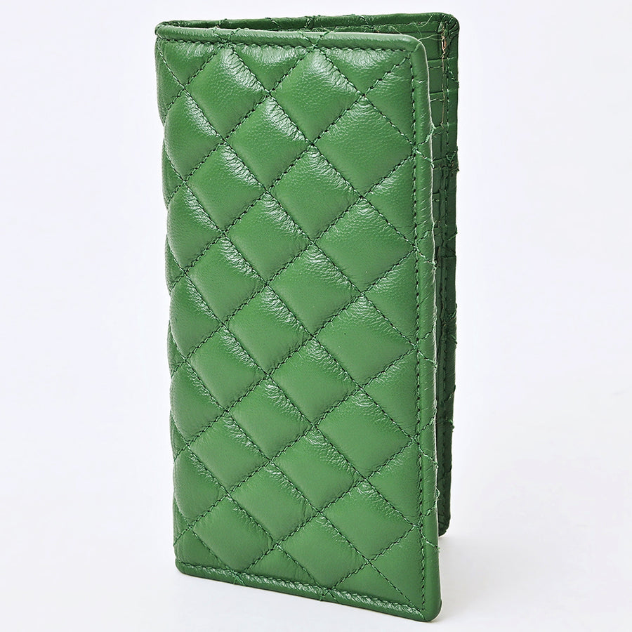 NEVER MIND Quilted Leather Continental Bifold Wallet Organizer - Uhorse