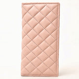 NEVER MIND Quilted Leather Continental Bifold Wallet Organizer
