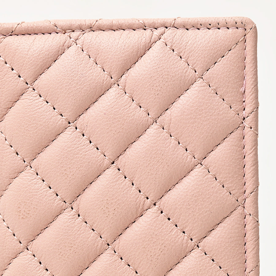 NEVER MIND Quilted Leather Continental Bifold Wallet Organizer