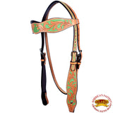 Hilason Western Horse Headstall Bridle American Leather Light Tan
