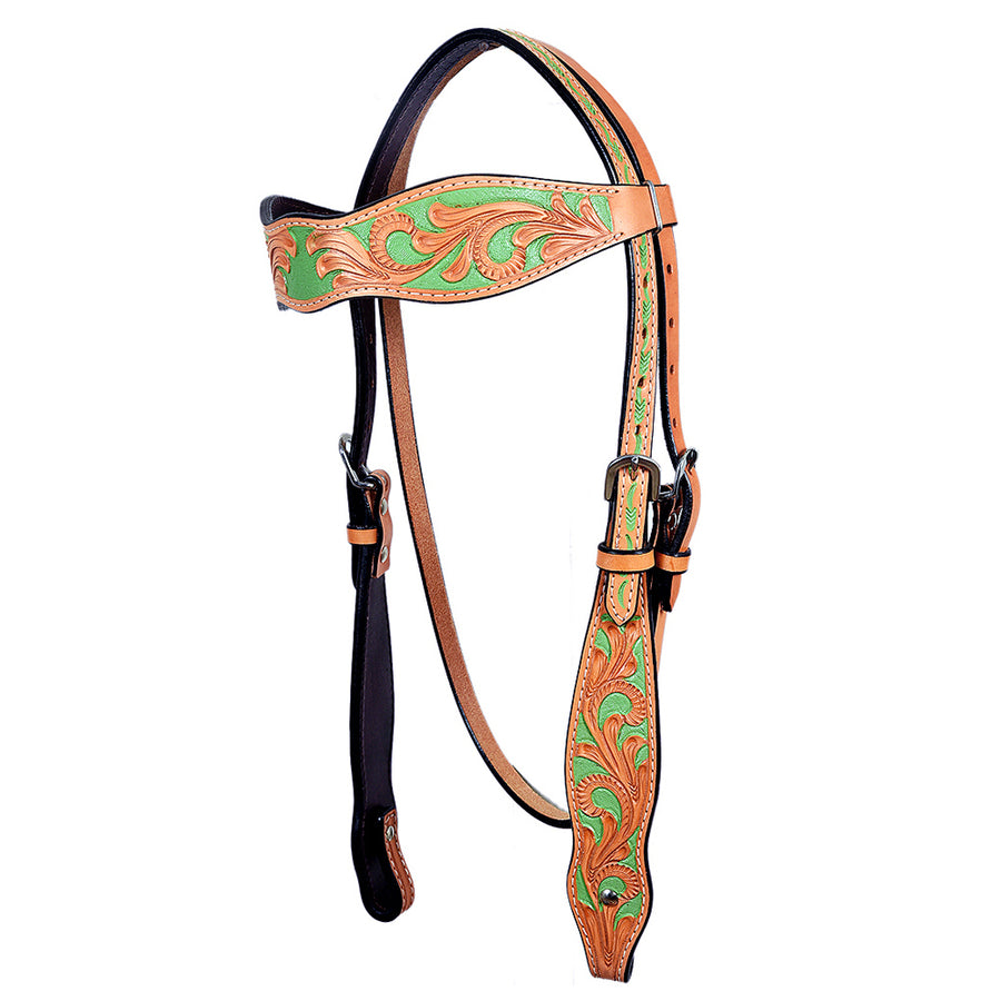 Hilason Western Horse Headstall Bridle American Leather Light Tan - Uhorse