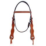 HILASON Western Horse American Leather Headstall  Tack Tan