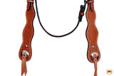 HILASON Western Horse American Leather Headstall  Tack Tan