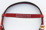 HILASON Western Horse American Leather Headstall Tack Mahogany