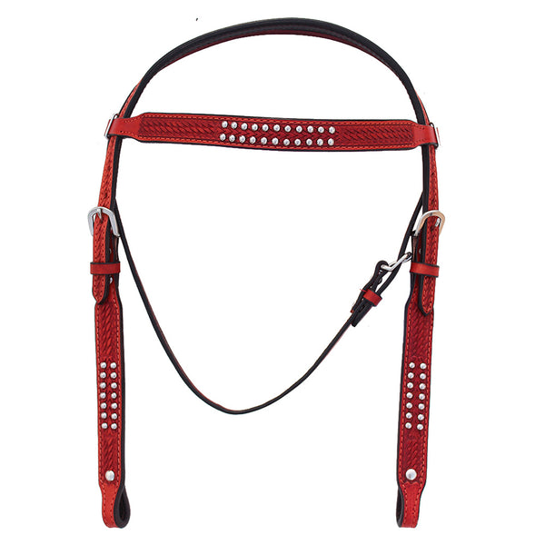 HILASON Western Horse American Leather Headstall Tack Mahogany - Uhorse