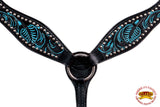HILASON Western Horse American Leather Breast Collar Tack Black