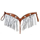 Hilason Western Horse Hand Tooled Genuine Leather Breast Collar Tan