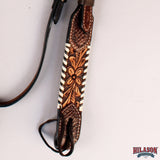 HILASON Western Horse Floral Hand Carved American Leather Headstall Brown
