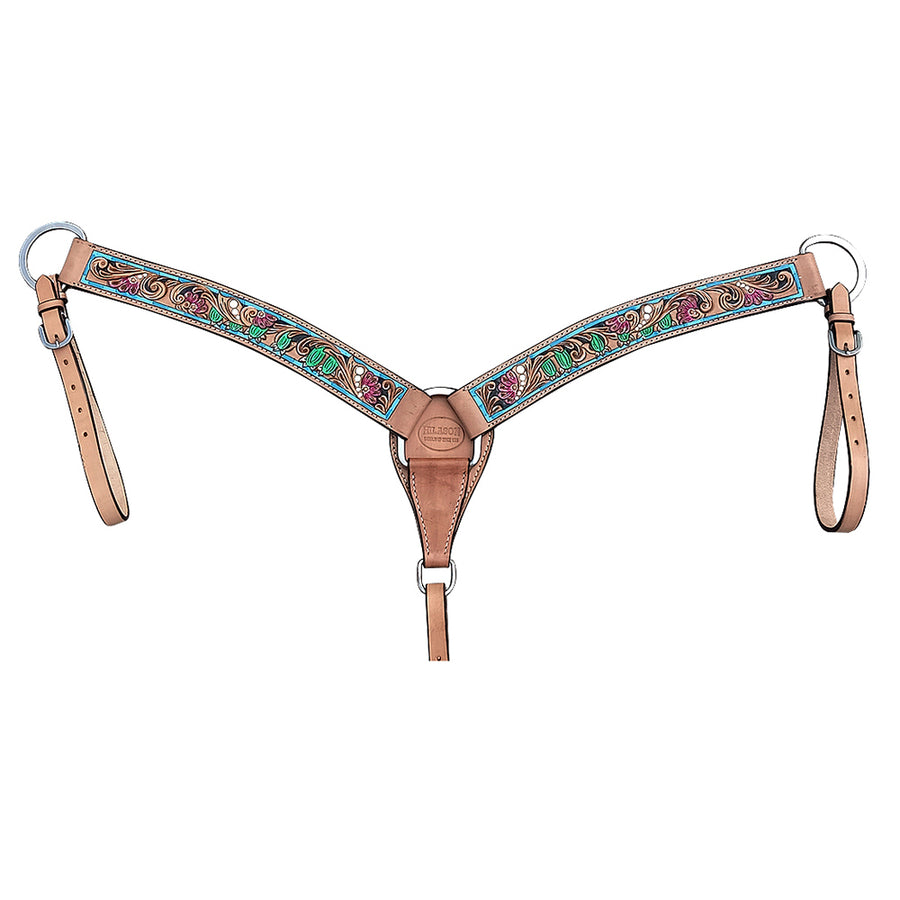 HILASON Western Horse Headstall Breast Collar American Leather Tan