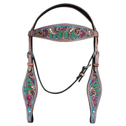 HILASON Western Horse Headstall Breast Collar American Leather Tan