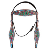 HILASON Western Horse Headstall American Leather Tan - Uhorse