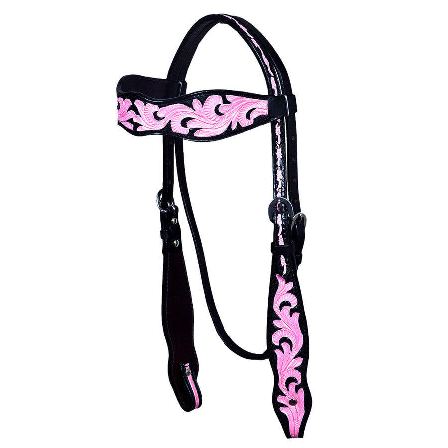 HILASON Western Horse American Leather Headstall Breast Collar Tack Black