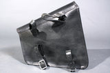 HILASON Top Grain Leather Motorcycle Bike Right & Left Side Saddle Bag Rigid Flap Solo Biker Bag Black 14" Long
