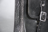 HILASON Top Grain Leather Motorcycle Bike Right & Left Side Saddle Bag Rigid Flap Solo Biker Bag Black 14" Long