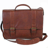 Scully Leather Laptop Briefcase Medium Brown W/ Adjustable Strap