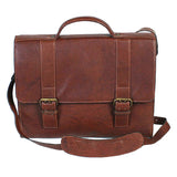 Scully Leather Laptop Briefcase Medium Brown W/ Adjustable Strap
