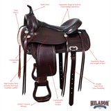 HILASON Western Horse Saddle American Leather Flex Tree Trail & Pleasure Brown