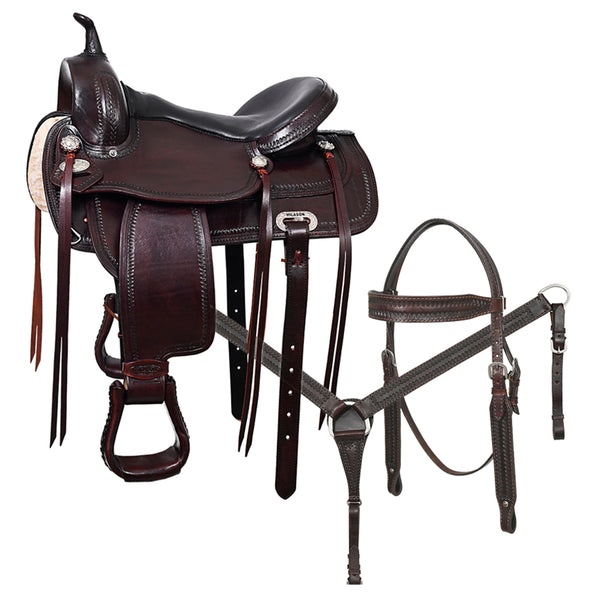 HILASON Western Horse Saddle American Leather Flex Tree Trail and Pleasure Brown - Uhorse