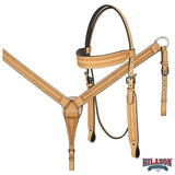 Tan HILASON Western Horse Saddle American Leather Flex Tree Trail & Pleasure