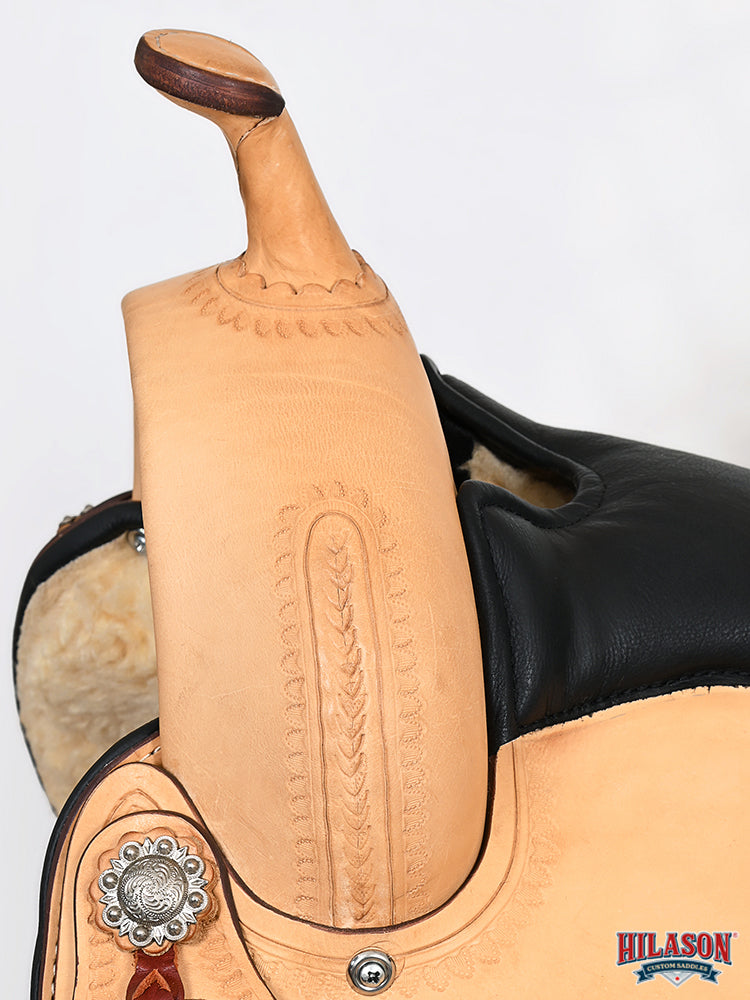 Tan HILASON Western Horse Saddle American Leather Flex Tree Trail & Pleasure
