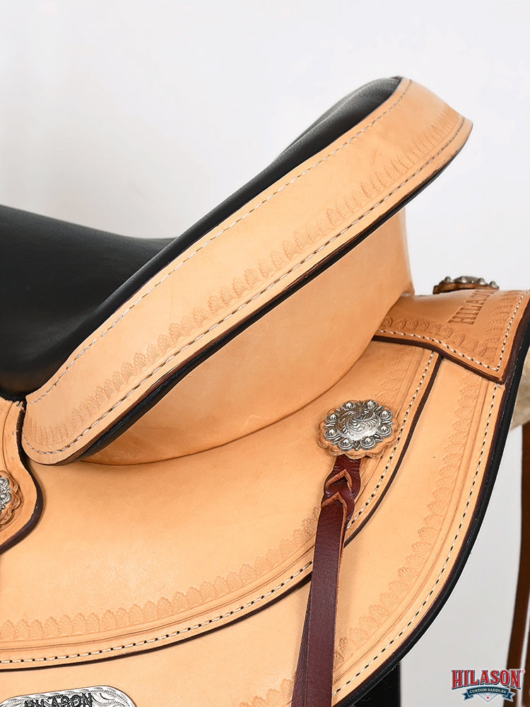 Tan HILASON Western Horse Saddle American Leather Flex Tree Trail & Pleasure