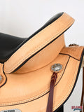 Tan HILASON Western Horse Saddle American Leather Flex Tree Trail & Pleasure