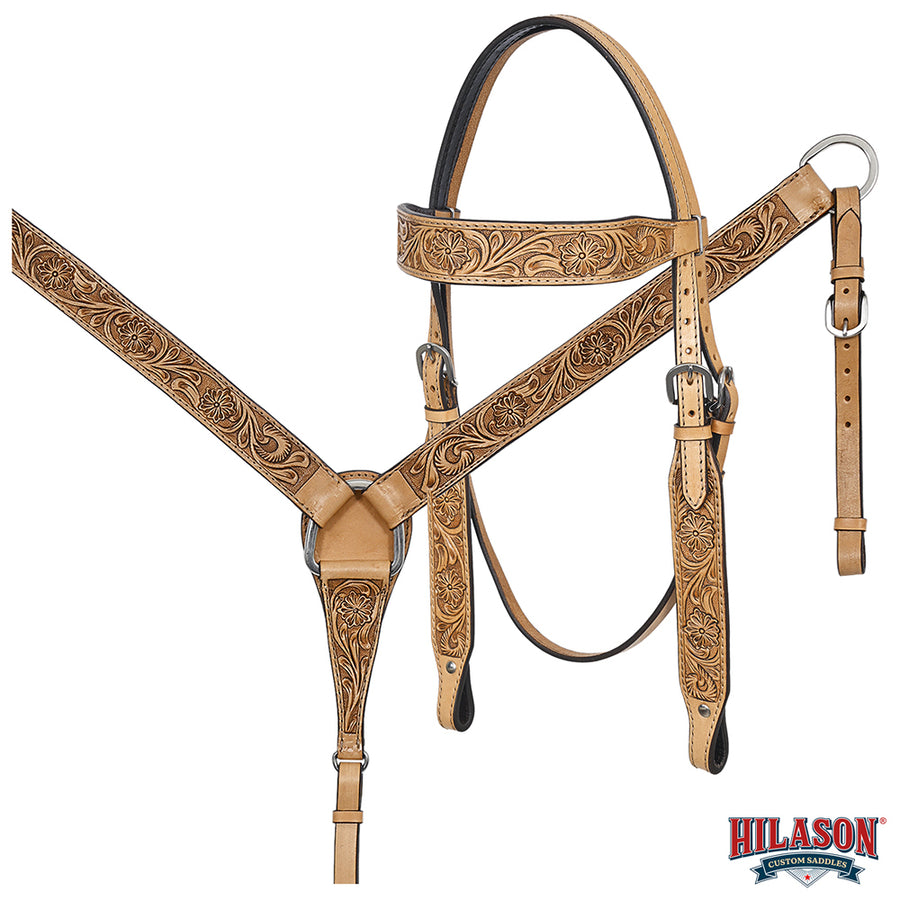 Tan HILASON Western Horse Child Saddle American Leather Barrel Flex Tree Trail