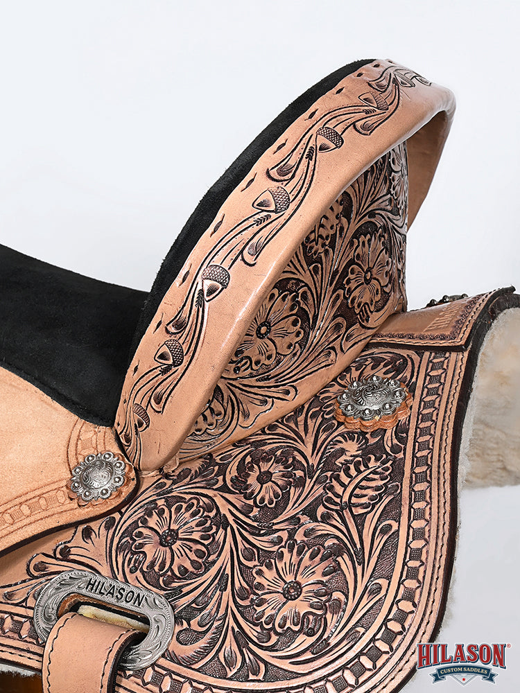 Tan HILASON Western Horse Child Saddle American Leather Barrel Flex Tree Trail