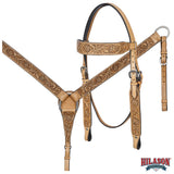Tan HILASON Western Horse Saddle American Leather Barrel Flex Tree Trail