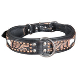 Hilason Heavy Duty Handmade Genuine Leather Dog Collar Black with by Hilason – Cowboy and equestrian accessories