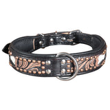 Large Hilason Heavy Duty Handmade Genuine Leather Dog Collar Black with rivets - Uhorse