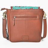 American Darling Cross body Bag Western Hand Tooled Floral Genuine Leather Purse with Fringes and YKK Zipper