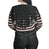 American Darling Women’s Genuine Suede Leather Fringe Vest - Western Cropped Cowgirl Yoke Black Boho Fringe Cape