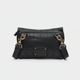 Spaghetti Western Full Grain Leather Small Crossbody Bag for Women – Slim Flap Shoulder Bag with Magnetic Closure