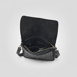 Spaghetti Western Full Grain Leather Small Crossbody Bag for Women – Slim Flap Shoulder Bag with Magnetic Closure
