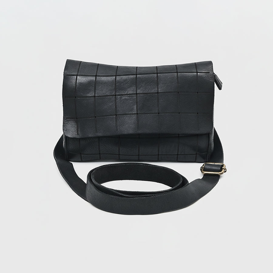 Spaghetti Western Full Grain Leather Small Crossbody Bag for Women – Slim Flap Shoulder Bag with Magnetic Closure