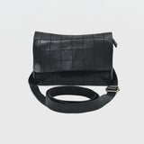 Spaghetti Western Full Grain Leather Small Crossbody Bag for Women – Slim Flap Shoulder Bag with Magnetic Closure