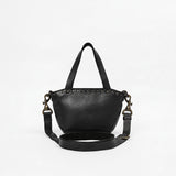 Spaghetti Western Mini Full Grain Leather Tote Bag for Women Small Bucket Style Handbag with YKK Zipper Rivet Detail