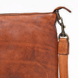 Spaghetti Western Full Grain Leather Crossbody Bag for Women – Slim Shoulder Bag with YKK Zipper, Multi-Pocket Organizer