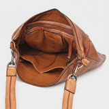 Spaghetti Western Full Grain Leather Crossbody Bag for Women – Slim Shoulder Bag with YKK Zipper, Multi-Pocket Organizer